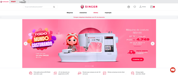 Singer lança novo site com inteligência artificial e experiência de compra integrada